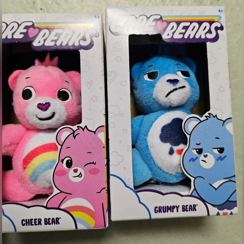 Care Bears Cheer Togetherness & Grumpy Bear 3 Micro Plush Toy‎ Lot Of 3 New